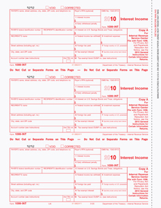 Laser 1099 Interest Income Form, Copy A 8.5" X 11"